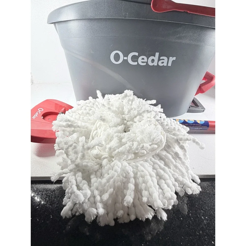 O-Cedar wring Microfiber Mop & Bucket Floor Cleaning System - Gray/Red